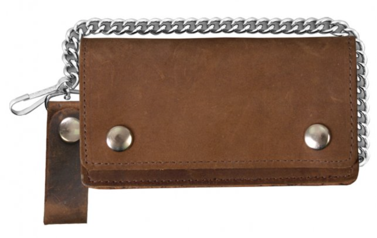 Distressed Brown Bi-Fold Wallet - 6"